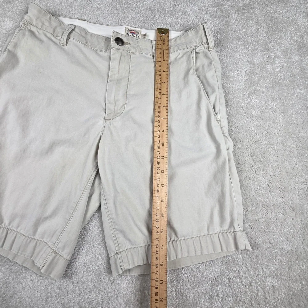 Faherty Island Life Shorts Mens 30 Beige 9 In Organic Cotton Chino Preppy